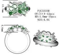 Platinum Semi Mount Ring Setting Oval OV 4X3mm with White Topaz Diamond Accent DHJ