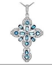 18K Gold Semi Mount Pendant Setting Marquise MQ 6X3mm PE 5X3mm HT 4X4mm Diamond Accent DHJ