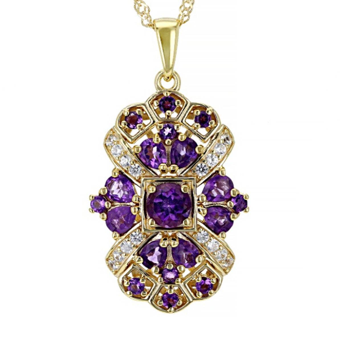 18K Gold Semi Mount Pendant Setting Round RD 5X5mm Diamond Accent DHJ