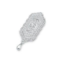18K Gold Semi Mount Pendant Setting Round RD 5x5mm with White Topaz Diamond Accent DHJ