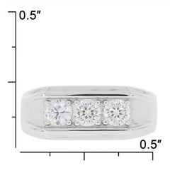Men's 10K Gold Semi Mount Ring Setting RD 4x4mm 3 Stone Ring Moissanite Accent Syzjewelry