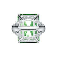 Platinum Semi Mount Ring Setting Emerald OCT 20X15mm Cocktail Ring Art Nouveau DHJ