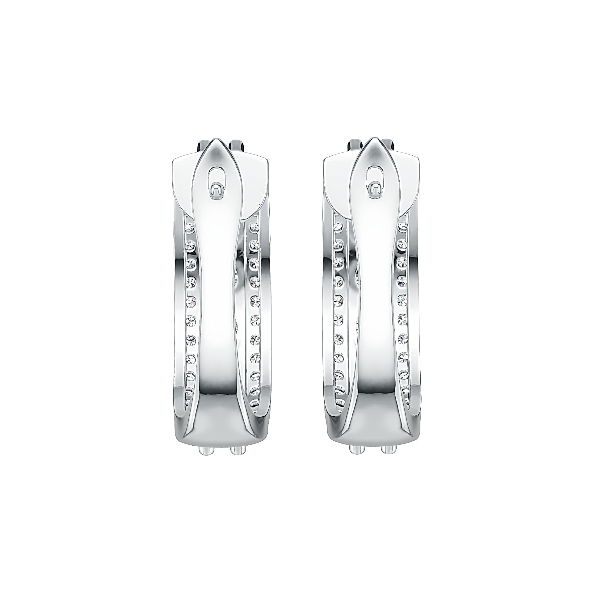 14K Gold Semi Mount Earrings Setting Round RD 4x4mm Diamond Accent DHJ