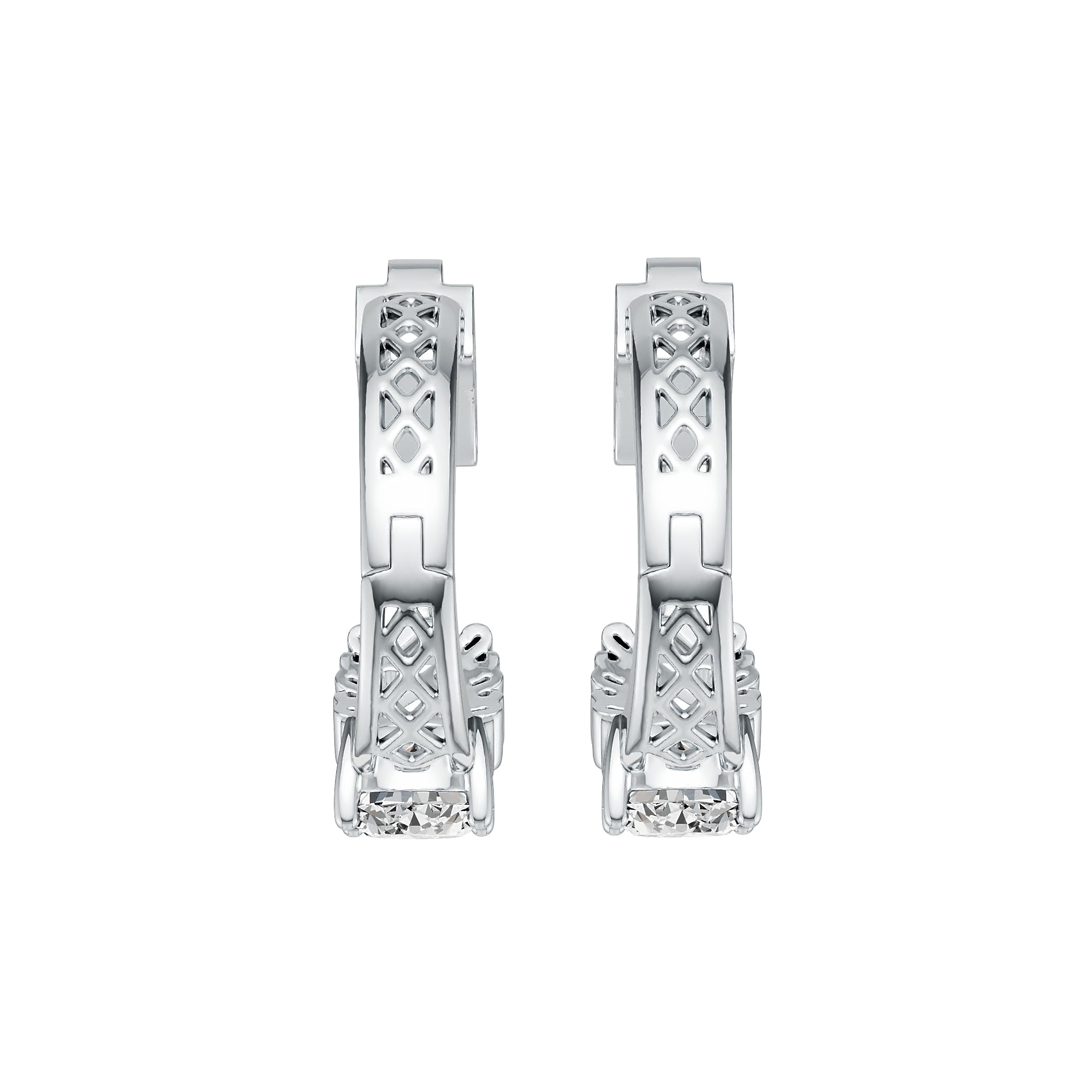 18K Gold Semi Mount Earrings Setting Oval OV 8X6mm DHJ