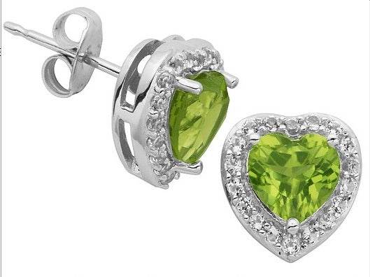 14K Gold Semi Mount Earrings Setting Heart HT 6x6mm Halo Diamond Accent DHJ