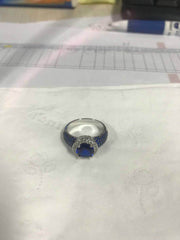 14K Gold Semi Mount Ring Setting Round RD 8x8mm Diamond Accent DHJ