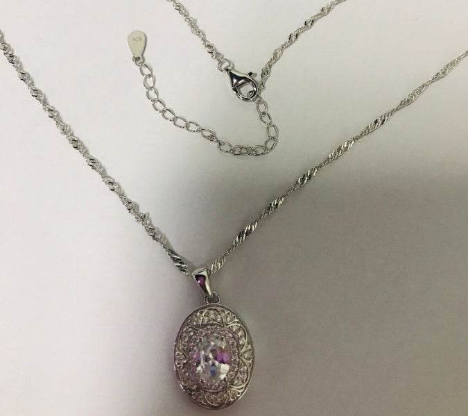 10K Gold Semi Mount Pendant Setting Oval OV 8X6mm Moissanite Accent DHJ
