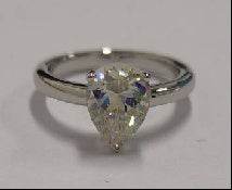 Platinum Semi Mount Ring Setting Pear PE 10X8mm Solitaire DHJ