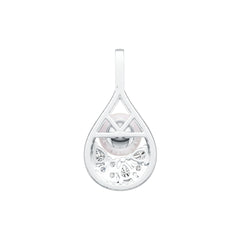 14K Gold Semi Mount Pendant Setting Round RD 8.5mm Diamond Accent DHJ