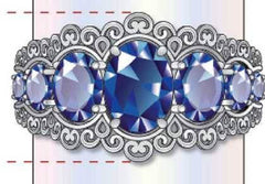 Platinum Semi Mount Ring Setting Oval OV 8X6mm DHJ