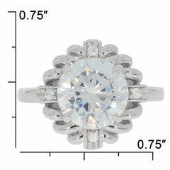 Platinum Semi Mount Ring Setting Round RD 10x10mm Diamond Accent Syzjewelry