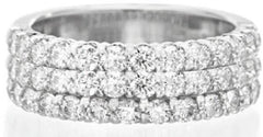 14K Gold Ring with or Moissanite Three-Row Half-Eternity Ring Diamond Accent DHJ