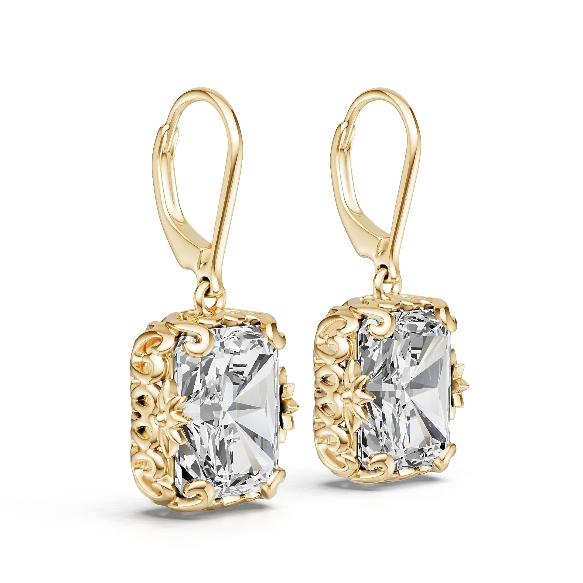 Sterling Silver Semi Mount Earrings Setting Emerald Em 10x8mm Syzjewelry