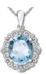 14K Gold Semi Mount Pendant Setting Oval OV 14X10mm Vintage-Inspired Diamond Accent DHJ