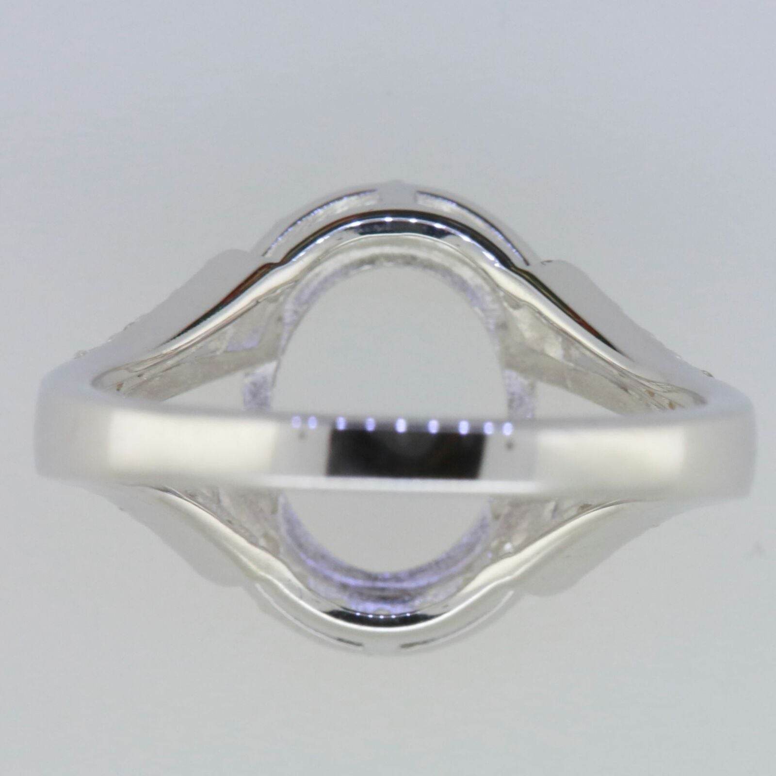 Platinum Semi Mount Ring Setting Oval OV 10x8mm Split Sha Diamond Accent Syzjewelry