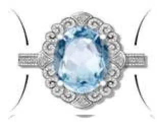10K Gold Semi Mount Ring Setting Oval OV 14X10mm Moissanite Accent DHJ