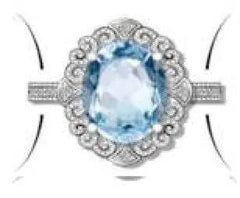 10K Gold Semi Mount Ring Setting Oval OV 14X10mm Moissanite Accent DHJ