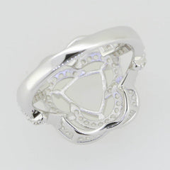 10K Gold Semi Mount Ring Setting Trillion Tri 8X8mm PJC46 Moissanite Accent Syzjewelry
