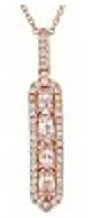 18K Gold Semi Mount Pendant Setting Oval OV 5X3mm Diamond Accent DHJ