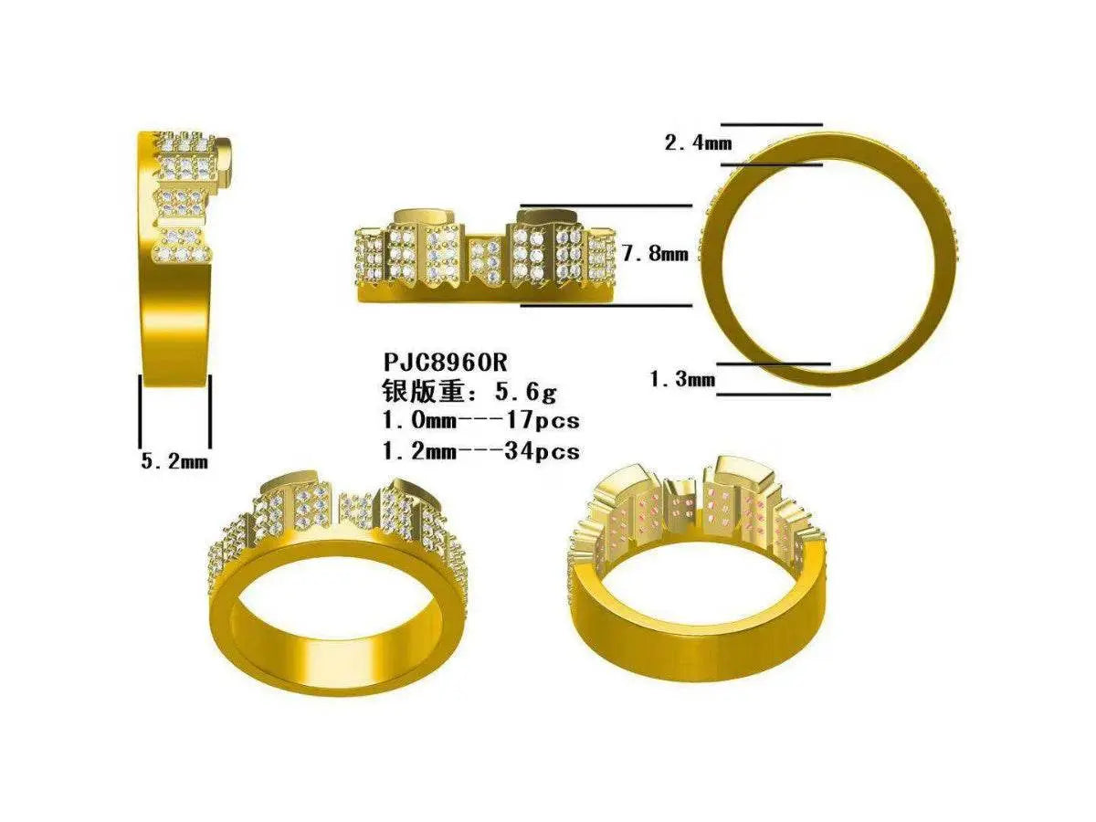 18K Gold Semi Mount Ring Setting Round RD 1.2mm Diamond Accent DHJ