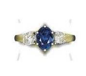 18K Gold Semi Mount Ring Setting Oval OV 8X6mm CU 4X4mm DHJ