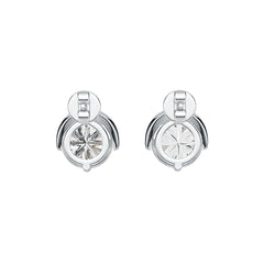 Platinum Semi Mount Earrings Setting Round RD 8x8mm Diamond Accent DHJ