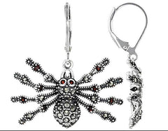 14K Gold Earrings Spider Theme with or Moissanite Diamond Accent DHJ