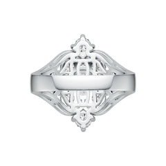 10K Gold Semi Mount Ring Setting Round RD 6x6mm RD 3.5mm Moissanite Accent DHJ