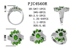 Platinum Semi Mount Ring Setting Oval OV 7X5mm OV 5X3mm Diamond Accent DHJ
