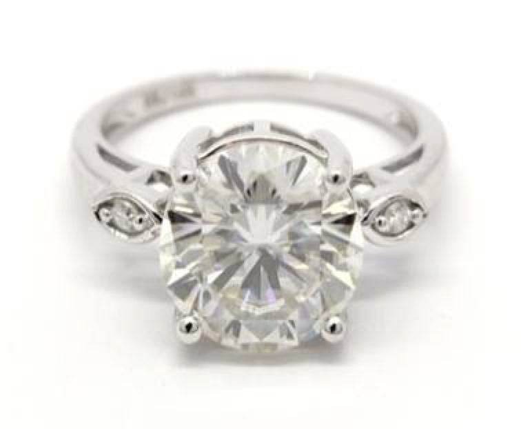 Platinum Semi Mount Ring Setting Cushion CU 10X10mm Diamond Accent DHJ