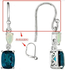 14K Gold Semi Mount Earrings Setting Cushion CU 8X6mm PE 5X3mm DHJ