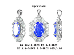 14K Gold Semi Mount Pendant Setting Oval OV 14X10mm Diamond Accent DHJ