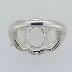 10K Gold Semi Mount Ring Setting Oval OV 10X8mm 8x6mm 3 stones Solid Syzjewelry