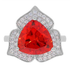 14K Gold Semi Mount Ring Setting Trillion Tri 8x8mm White Topaz Diamond Accent DHJ