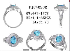 Platinum Semi Mount Ring Setting Oval OV 8X6mm Diamond Accent DHJ