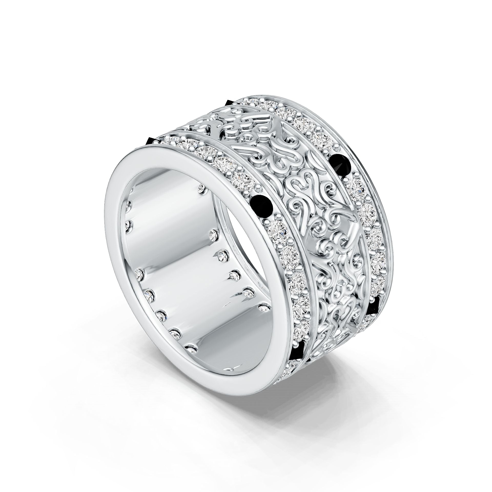 Sterling Silver Semi Mount Ring Setting Round Rd Diamond Accent DHJ