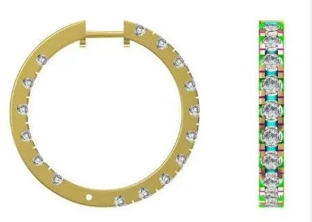 Platinum Semi Mount Earrings Setting Round RD 4x4mm DHJ