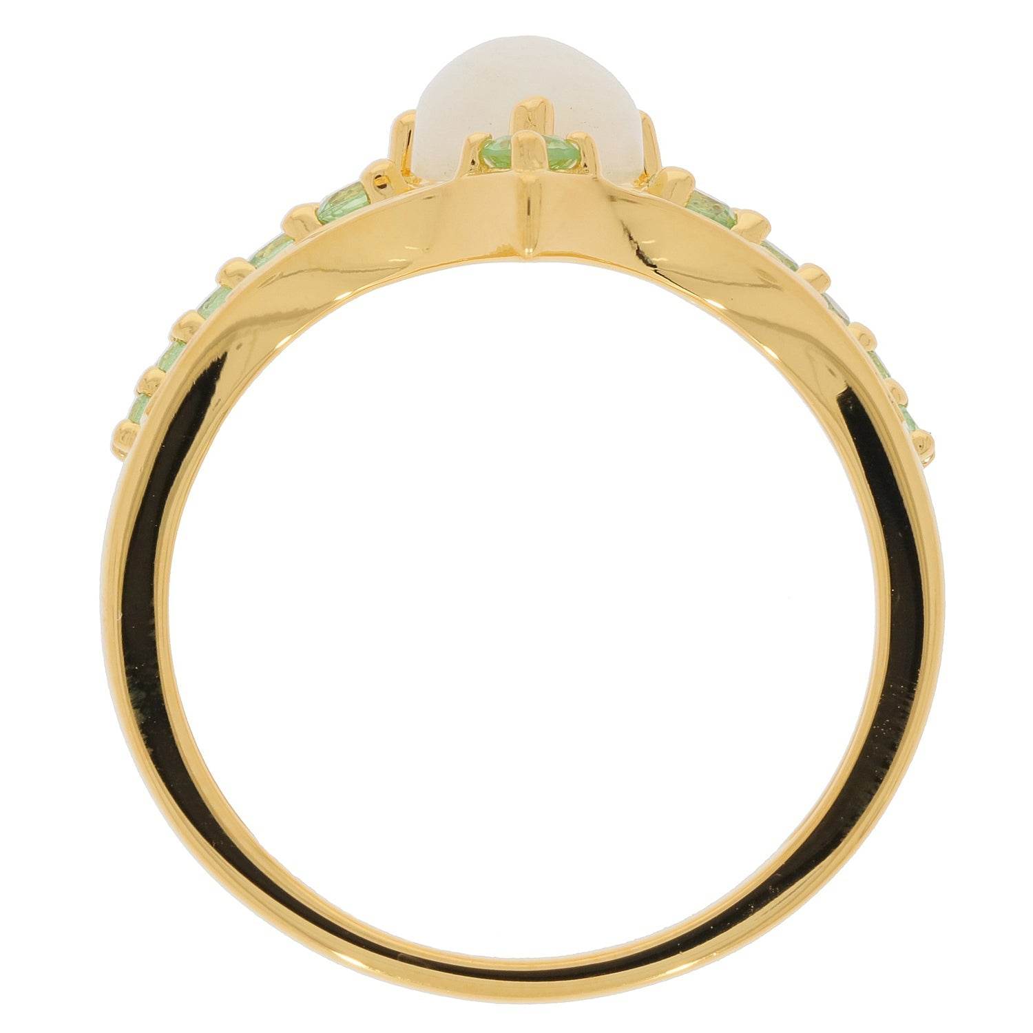 18K Gold Semi Mount Ring Setting Pear PE 8x6mm D-PJC26676 Cabochon Diamond Accent Syzjewelry