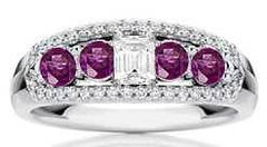 10K Gold Semi Mount Ring Setting Emerald OCT 4X4mm Moissanite Accent DHJ