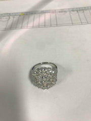 10K Gold Ring with or Moissanite Cluster Cocktail Flower Theme Moissanite Accent DHJ