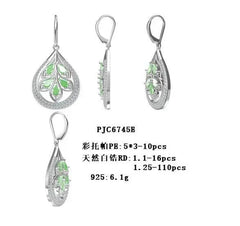 18K Gold Semi Mount Earrings Setting Pear PE 5X3mm Diamond Accent DHJ