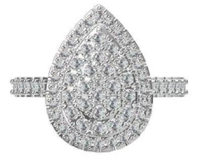 10K Gold Pear-Shaped Ring with White Topaz or Moissanite Moissanite Accent DHJ
