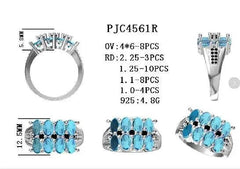 Platinum Semi Mount Ring Setting Oval OV 6X4mm with White Topaz Diamond Accent DHJ