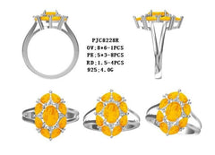 Platinum Semi Mount Ring Setting Oval OV 8X6mm with Diamond Accent DHJ