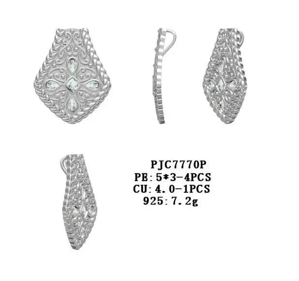 18K Gold Semi Mount Pendant Setting Pear PE 5X3mm DHJ