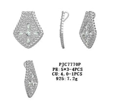 18K Gold Semi Mount Pendant Setting Pear PE 5X3mm DHJ