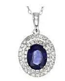 Platinum Semi Mount Pendant Setting Oval OV 9x7mm Diamond Accent DHJ