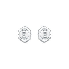18K Gold Semi Mount Earrings Setting Oval OV 6X4mm Cabochon Vintage Style DHJ
