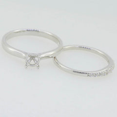 Platinum Semi Mount Ring Setting Round RD 5x5mm Diamond Accent Syzjewelry