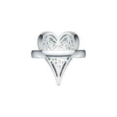 14K Gold Ring with White Topaz or Moissanite Heart Theme Diamond Accent DHJ
